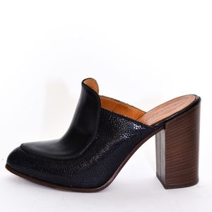 Billy Reid Schuster Mule sz 7 US Blue Black Heels